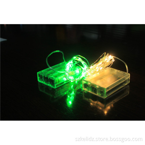 4.5V Hot Selling Wholesale Battery Power 4m Long 40 LED Indoor Decoration Christmas Silver LED String Bright Blue Light